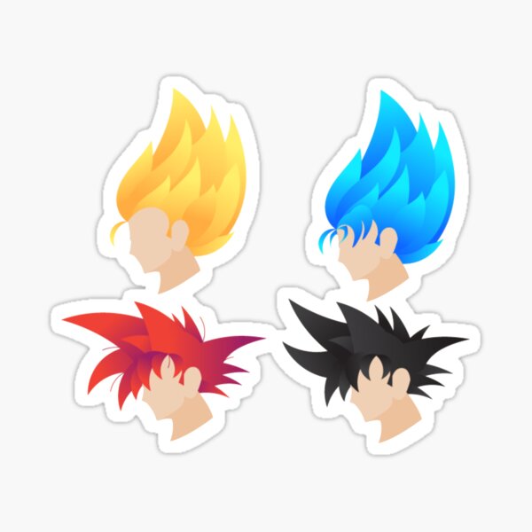 Pegatina «Colores y peinados de Goku» de Cursed-Teemo | Redbubble