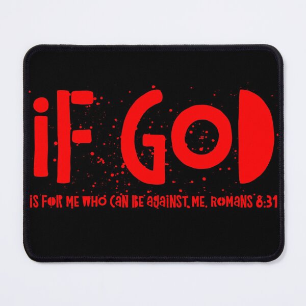 Item preview, If God is For me who can be against me, Romans 8 31, Christian Inspirational Design, Religious Sayings, By God in Red designed and sold by LifeCrush.