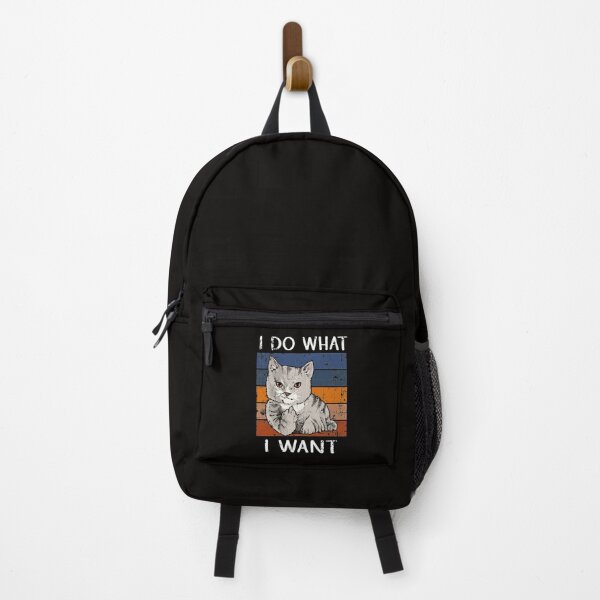 Cat flipping store off backpack