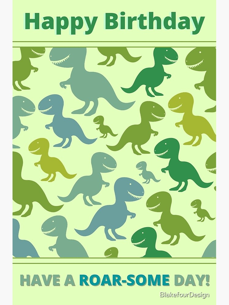 Roarsome dinosaur birthday card girl birthday card Dinosaur 