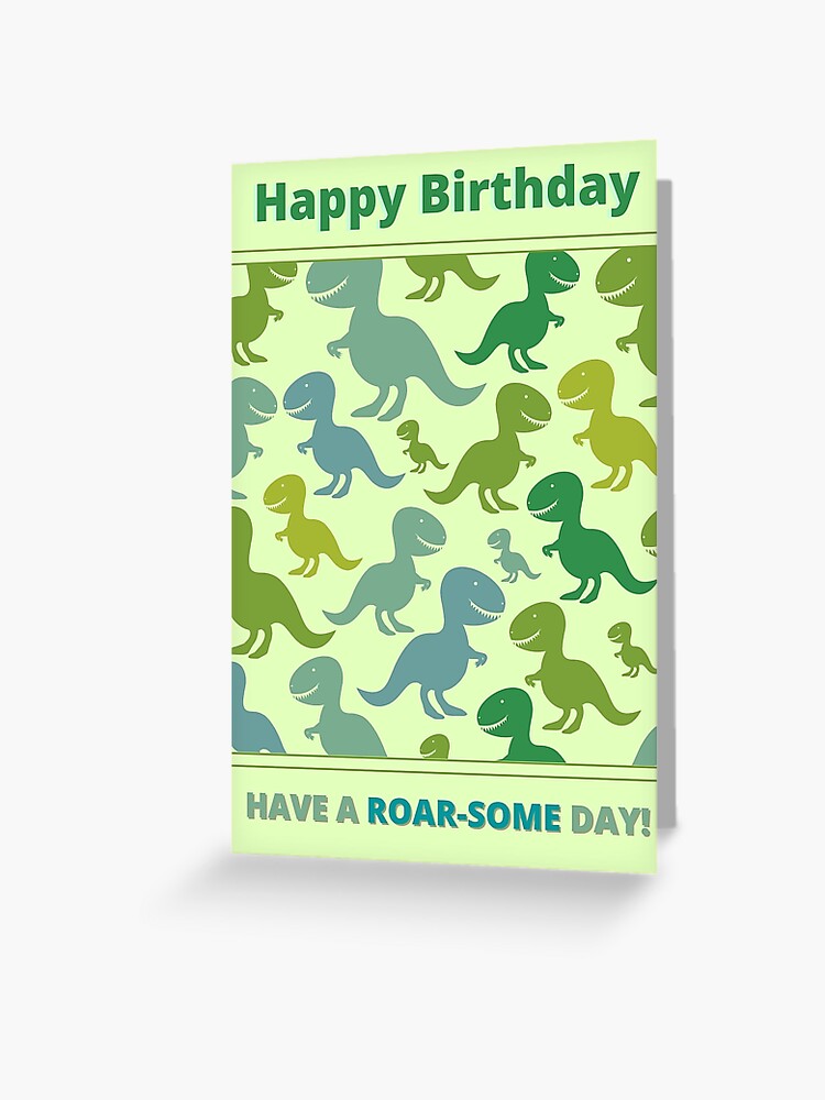 Roarsome dinosaur birthday card girl birthday card Dinosaur 