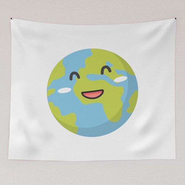 Item preview, smiley earth planet face designed and sold by OurCyberGalaxy.