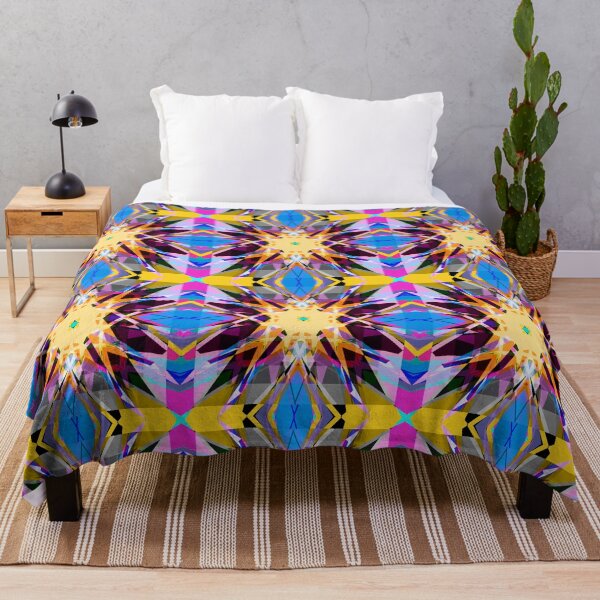 Item preview, Bright Bold Psychedelic Autumn Fall Yellow Blue Pink Geometric Pattern Mosaic designed and sold by PatternPerfect.