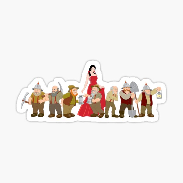 Snow White And The Seven Dwarfs Sticker For Sale By Davecharlton Redbubble 