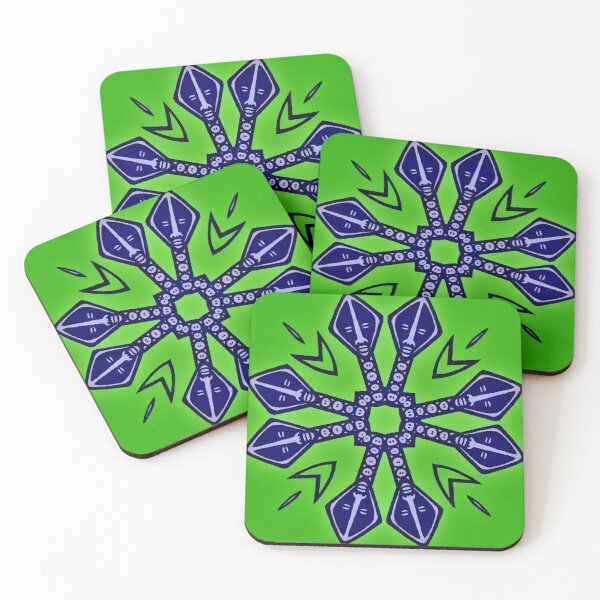 Item preview, Council of Elders - African Mystic Fabric Symbol Blue and green designed and sold by Tony Cisse.