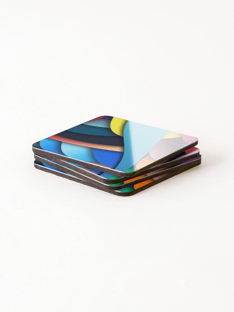 Thumbnail 4 of 5, Coasters (Set of 4), Multi-Color Design Colorful Patterns designed and sold by smartnet77.