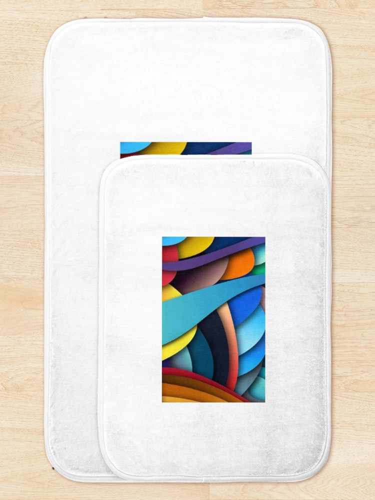 Thumbnail 5 of 6, Bath Mat, Multi-Color Design Colorful Patterns designed and sold by Rowena Jones.