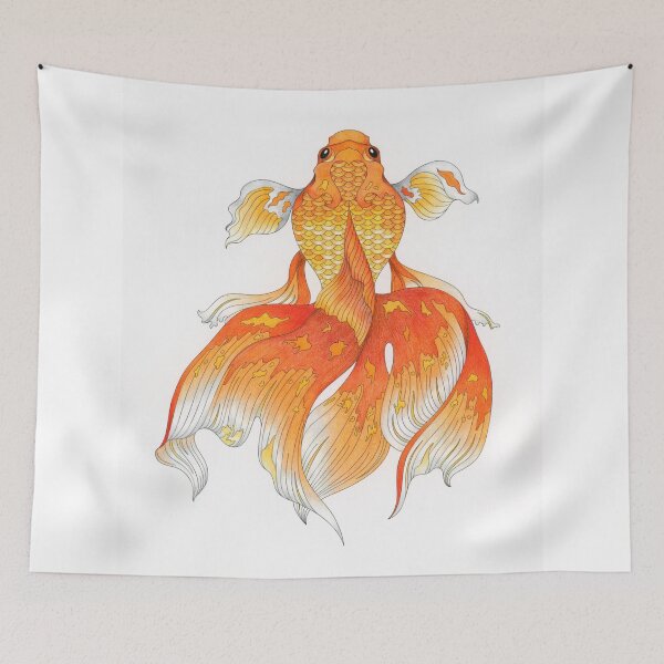 Item preview, Japanese goldfish adult coloring page designed and sold by Sarwat Reza.