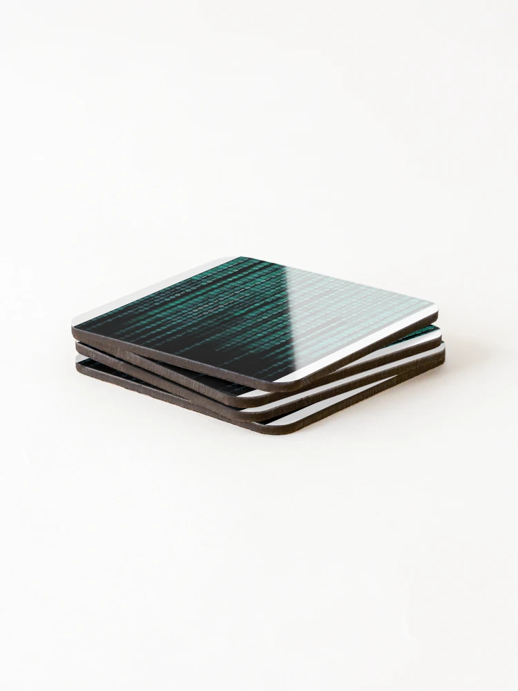 Thumbnail 4 of 5, Coasters (Set of 4), Matrix Binary designed and sold by RiggsBubble.