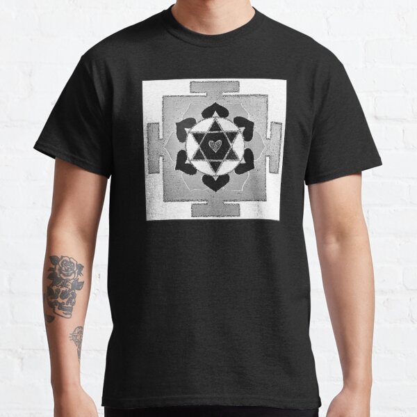 LOVE MANDALA (Black&White Yantra) - Mandala Art Design - scroll down Classic T-Shirt