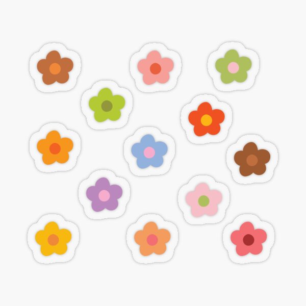 Item preview, Groovy cute flower power sticker pack designed and sold by redbubble Tenille.