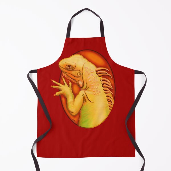 Aperçu de l'œuvre Iguana Be Your Friend (Jaune sur Orange) créée et vendue par RJKpoyp.