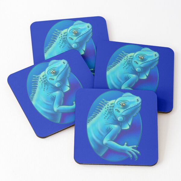 Item preview, Iguana Hold Your Hand (Blue on Blue) designed and sold by RJKpoyp.