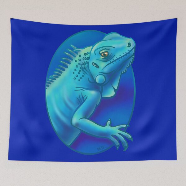 Item preview, Iguana Hold Your Hand (Blue on Blue) designed and sold by RJKpoyp.
