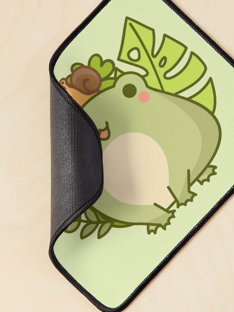 kawaii & happy green frog smiling' Mouse Pad