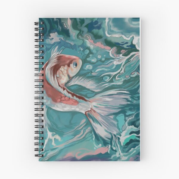 Aperçu de l'œuvre Poisson koi de style japonais nageant dans les vagues de la mer créée et vendue par Gamical.