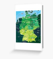 Map Germany Greeting Card