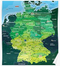 Map Germany Poster