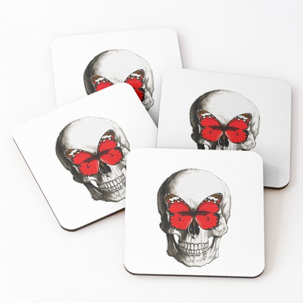 Item preview, butterfly on human skull designed and sold by MXanwar.