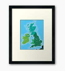 Map of Great Britain and Ireland Framed Print