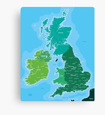 Map of Great Britain and Ireland Canvas Print