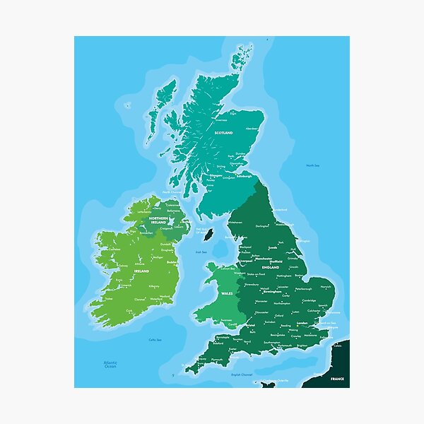 Map of Great Britain and Ireland Photographic Print