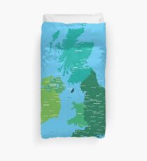 Carte de la Grande-Bretagne et de l'Irlande Housse de couette