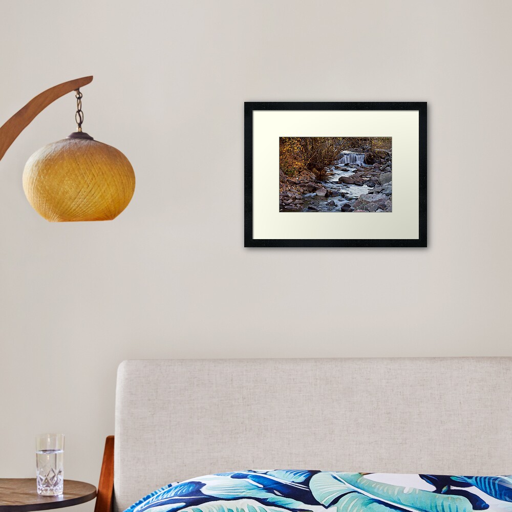 Waterfall On Beautiful Boulder Creek Framed Art Print