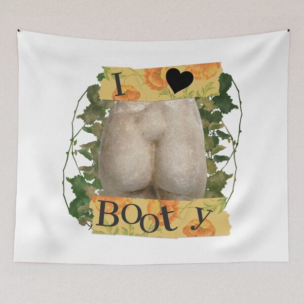 Item preview, Greek stone floral design I heart booty yellow  designed and sold by VantaTheArtist.
