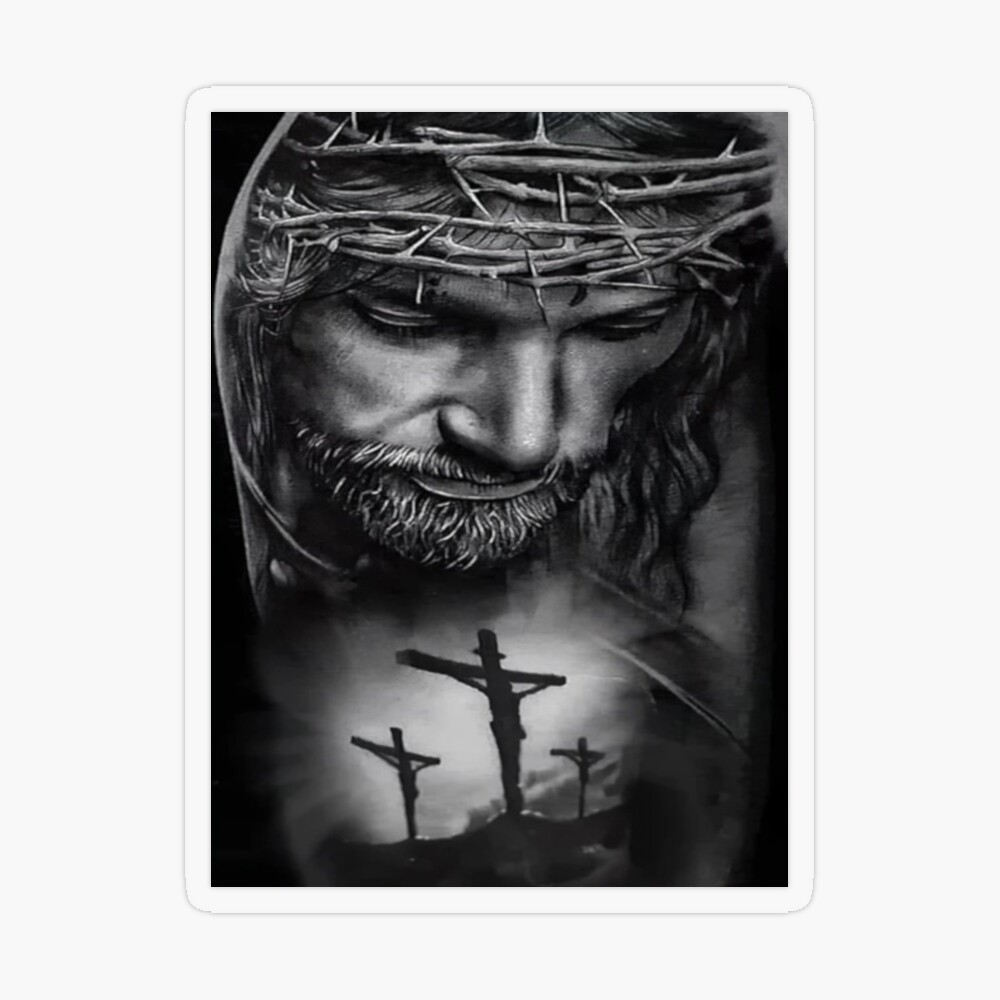 Impression sur toile en métal Jésus Christ avec des épines et des