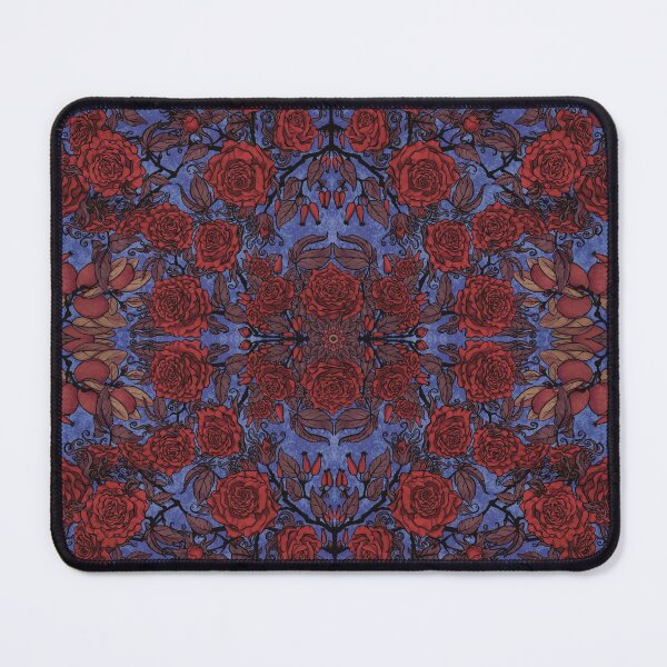 Item preview, Blue and red Autumnal roses pattern  designed and sold by Midsea.