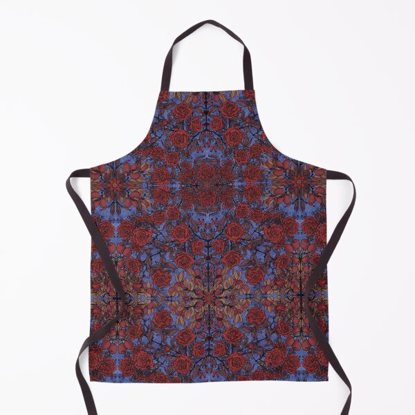 Item preview, Blue and red Autumnal roses pattern designed and sold by Midsea.
