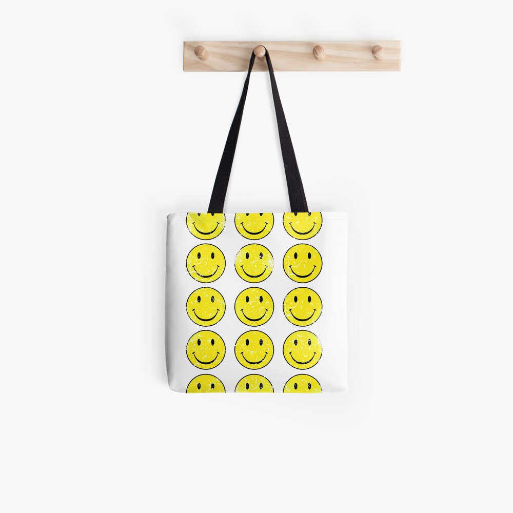 Happy Face Retro Knit Large Tote