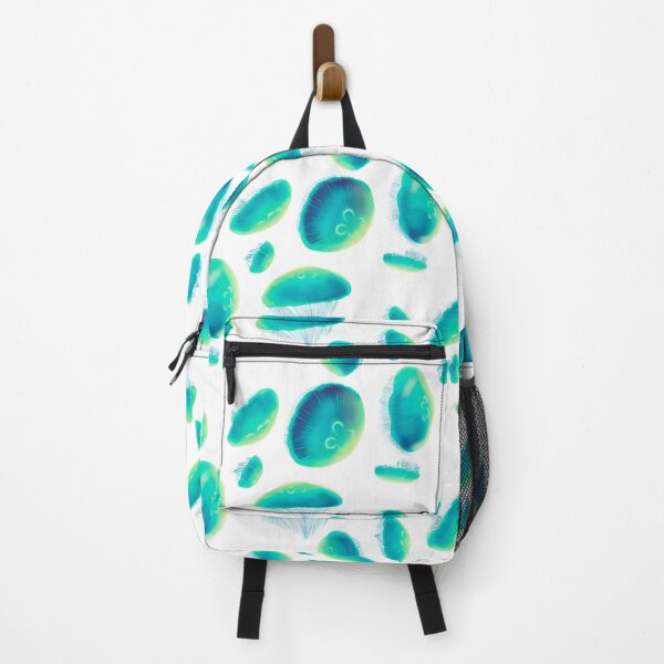 Item preview, 8 Breeze Blue/Green/Yellow Moon Jellies (white background) designed and sold by MptR.