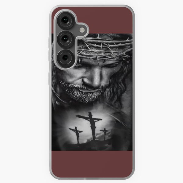 Item preview, Jesus Christ With Thorns 3 Crosses designed and sold by Rowena Jones.