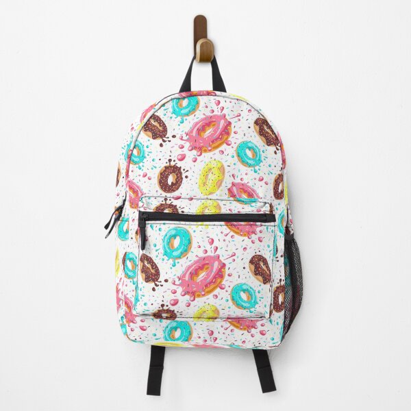 Item preview, Donuts Pattern with Pink, Chocolate, Lemon, Blue Mint Glaze Falling on White Background, Donut, Pattern designed and sold by graphic-genie.