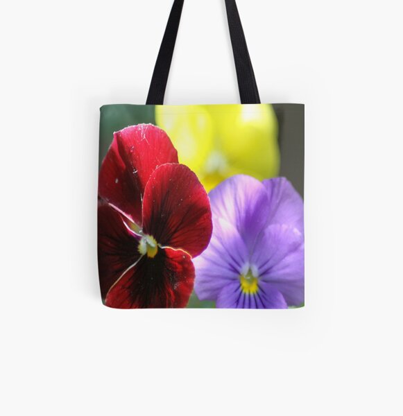 Colors of the Pansy Flowers All Over Print Tote Bag