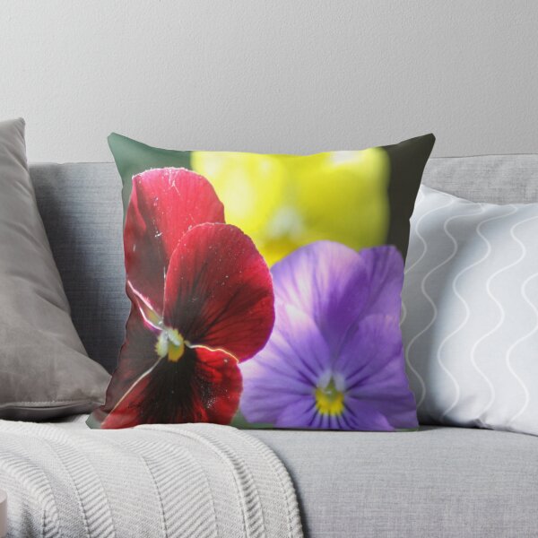 Colors of the Pansy Flowers Throw Pillow