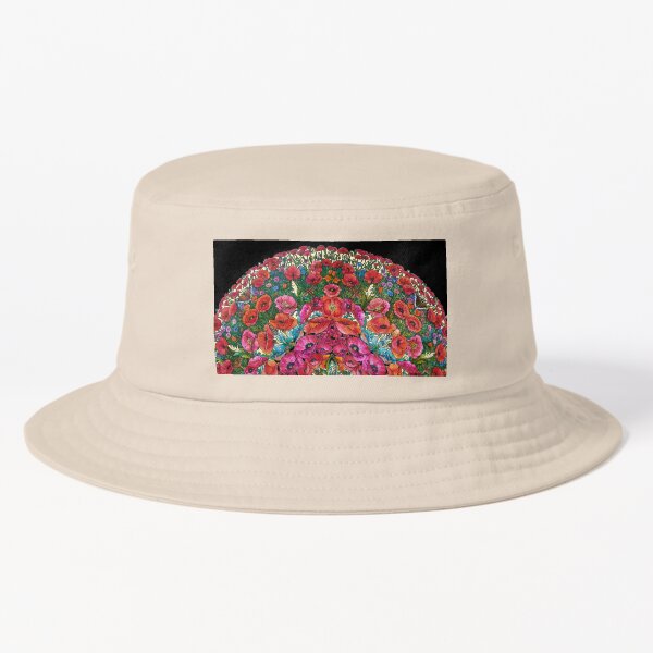 Poppies and Cornflowers Mandala Bucket Hat