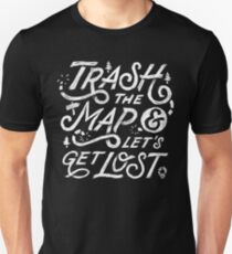 Camiseta unisex Trash the Map & Let's Perdido - Travel Adventure Design (blanco)