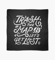 Trash the Map & Let's Get Lost - Travel Adventure Design (white) Scarf