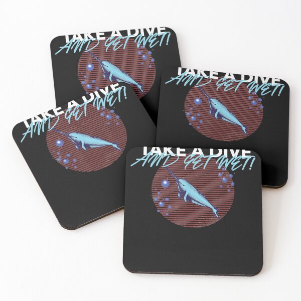 Item preview, Take A Dive And Get Wet! Funny Narwhal Diving  designed and sold by BaldricShop.