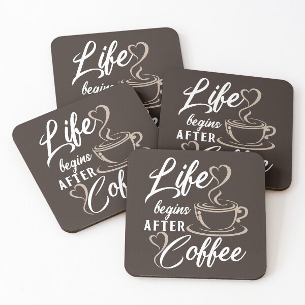 Item preview, Life begins after coffee - International coffee day - Gifts for coffee lovers - Funny coffee quotes -Funny designed and sold by Alice-Elgawi.