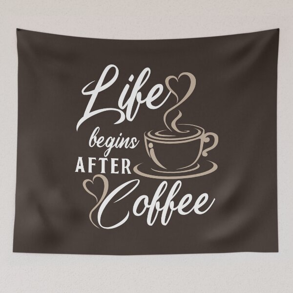 Item preview, Life begins after coffee - International coffee day - Gifts for coffee lovers - Funny coffee quotes -Funny designed and sold by Alice-Elgawi.