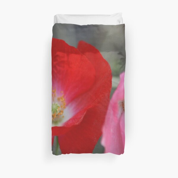 Poppy Flower Color Duvet Cover