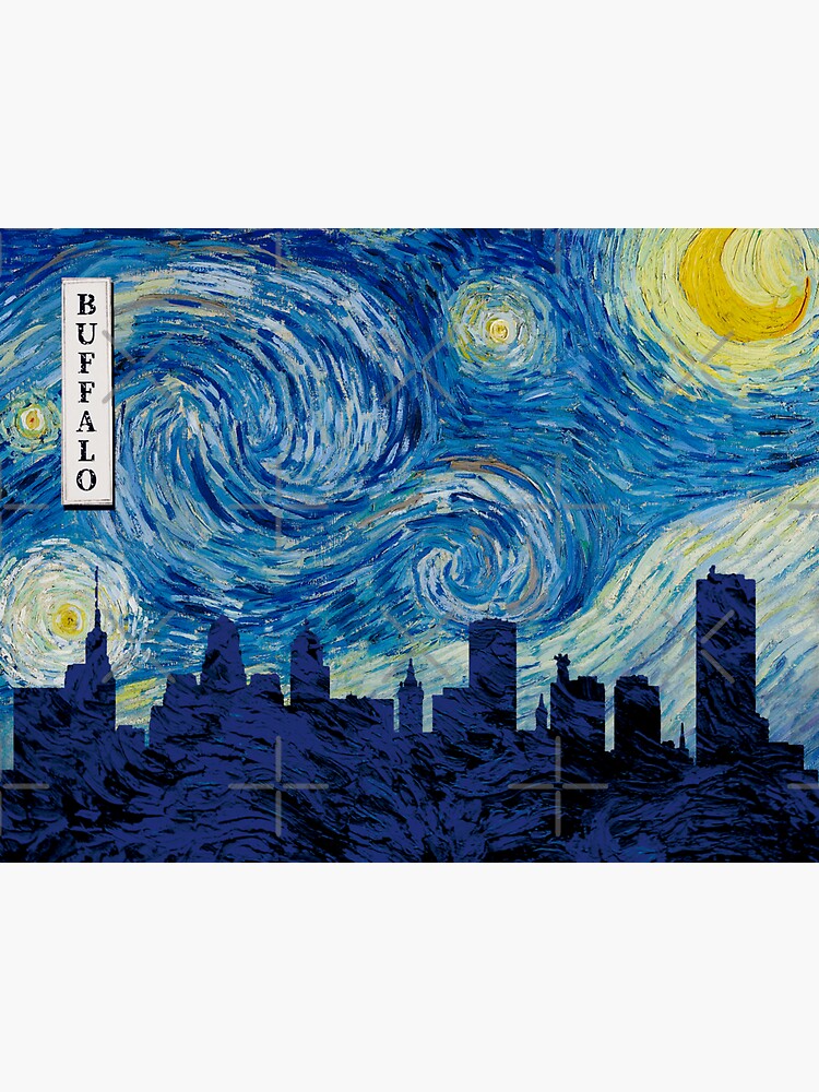 "Buffalo Van Gogh Starry Night" Sticker for Sale by danielfgf Redbubble