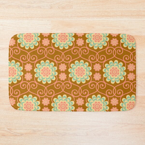 Item preview, TRELLIS SYMMETRICAL FLORAL BOTANICAL PATTERN in BROWN WITH PINK - UnBlink Studio by Jackie Tahara designed and sold by Jackie Tahara of UnBlink Studio.
