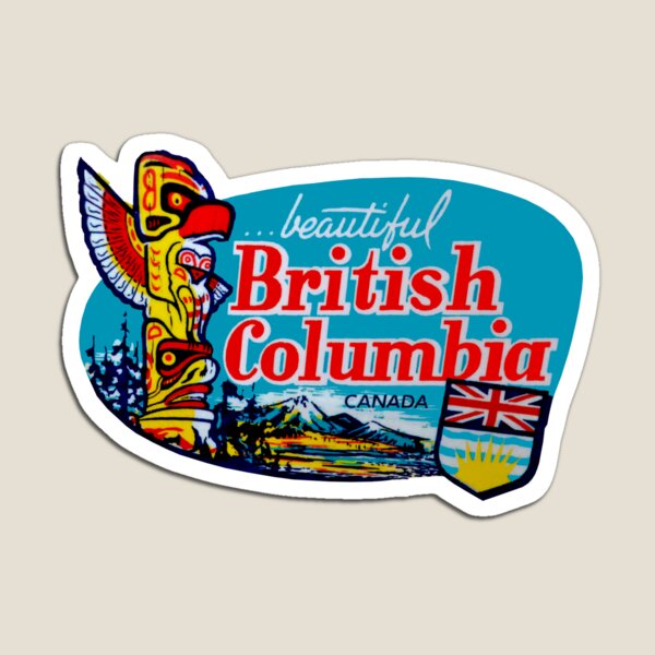 Beautiful British Columbia BC Vintage Travel Decal Magnet