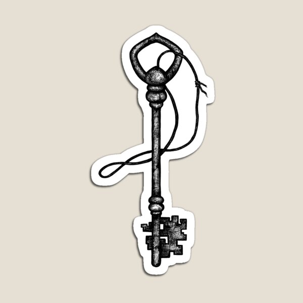 Ring of Vintage Skeleton Keys - Black Sticker for Sale by darkwonderbrand