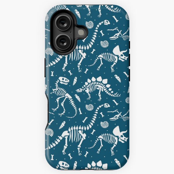 Item preview, Dinosaur Fossils in Blue designed and sold by latheandquill.